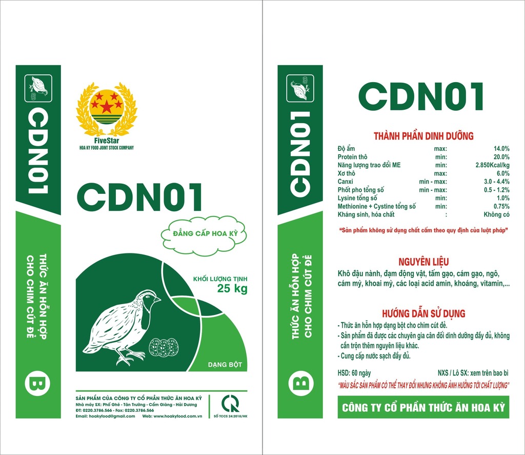 Thức ăn hỗn hợp cho chim cút đẻ